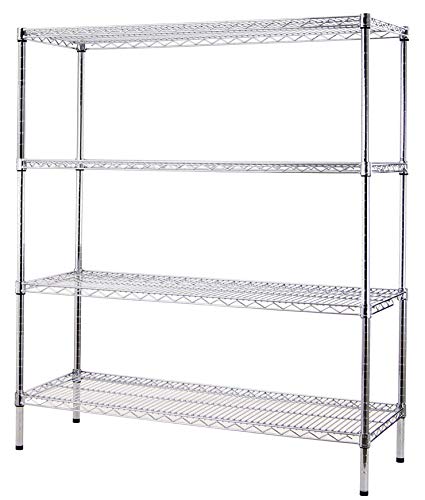 Regal Altair 14" Deep x 24" Wide x 64" High 4 Tier Chrome Wire Shelving Kit | NSF Commercial Storage Rack Unit