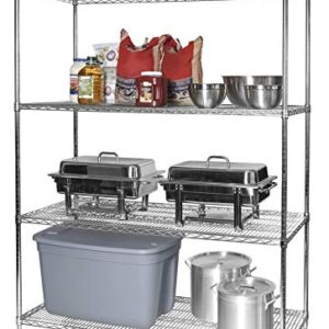 Regal Altair 14" Deep x 24" Wide x 64" High 4 Tier Chrome Wire Shelving Kit | NSF Commercial Storage Rack Unit