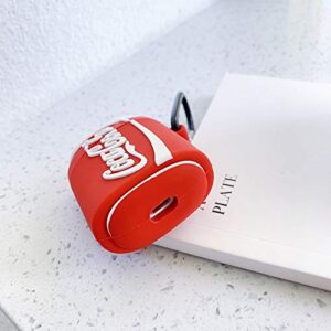 Ultra Thick Soft Silicone Case Cover for Apple AirPods 1 2 1st 2nd Generation with Keychain Coke Drink Can Shaped 3D Cartoon Cute Fun Funny Cool Unique Creative Women Teens Girls Boys Men