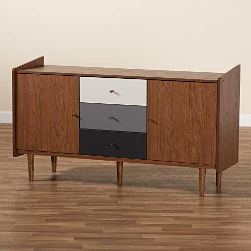 Baxton Studio Halden Sideboards and Servers, Walnut Brown/Grey