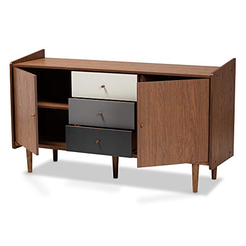 Baxton Studio Halden Sideboards and Servers, Walnut Brown/Grey