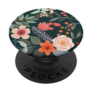 cute colorful garden botanical floral pattern popsockets popgrip: swappable grip for phones & tablets