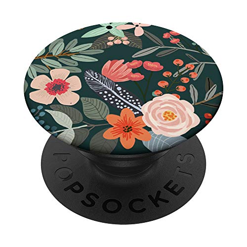 Cute Colorful Garden Botanical Floral Pattern PopSockets PopGrip: Swappable Grip for Phones & Tablets