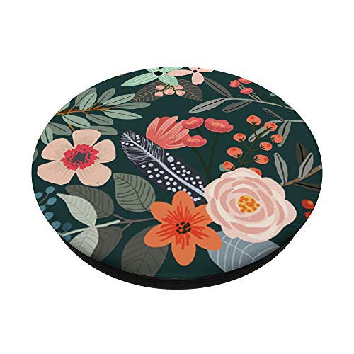 Cute Colorful Garden Botanical Floral Pattern PopSockets PopGrip: Swappable Grip for Phones & Tablets
