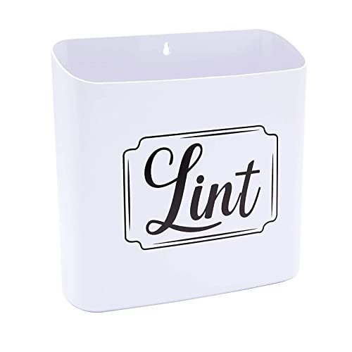 Juvale Magnetic Lint Bin for Laundry Room, Lint Holder, Hanging, Wall Mounted Trash Can Bin, Small Waste Basket, Laundry Decor and Accessories (White, 9.25x9.25x2.75 in)