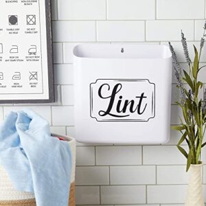 Juvale Magnetic Lint Bin for Laundry Room, Lint Holder, Hanging, Wall Mounted Trash Can Bin, Small Waste Basket, Laundry Decor and Accessories (White, 9.25x9.25x2.75 in)