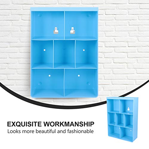 DOITOOL Wall Mounted Shelves Floating Shelves Wall Mounted Plastic Non Drilling Adhesive Bathroom Organizer Ledge Shelf Rack for Bedroom Living Room Bathroom Office (Blue) Wall Mounted Shelf