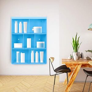 DOITOOL Wall Mounted Shelves Floating Shelves Wall Mounted Plastic Non Drilling Adhesive Bathroom Organizer Ledge Shelf Rack for Bedroom Living Room Bathroom Office (Blue) Wall Mounted Shelf