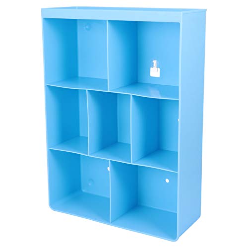 DOITOOL Wall Mounted Shelves Floating Shelves Wall Mounted Plastic Non Drilling Adhesive Bathroom Organizer Ledge Shelf Rack for Bedroom Living Room Bathroom Office (Blue) Wall Mounted Shelf