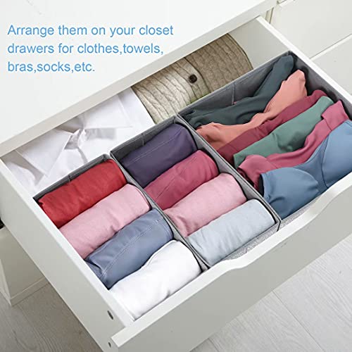 Hinotori Drawer Organizer Bins 4 Pack– Storage Basket Drawer Dividers for Clothes,Underwear, Socks – Cloth Container Cube Bins for Home Organization, Closet, Shelves, Dresser