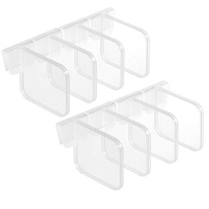 8pcs plastic refrigerator dividers organizer adjustable snap-on storage box refrigerator pantry grid dividers separator tidy organizer for home kitchen office supplies, clear