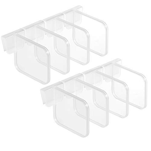 8Pcs Plastic Refrigerator Dividers Organizer Adjustable Snap-on Storage Box Refrigerator Pantry Grid Dividers Separator Tidy Organizer for Home Kitchen Office Supplies, Clear