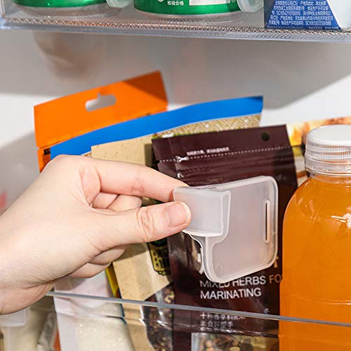 8Pcs Plastic Refrigerator Dividers Organizer Adjustable Snap-on Storage Box Refrigerator Pantry Grid Dividers Separator Tidy Organizer for Home Kitchen Office Supplies, Clear