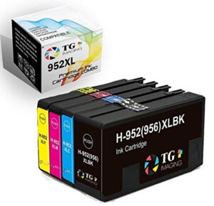 tg imaging (2022 newest chip) 4-pack compatible hp 952 ink cartridges 952xl (4-pack, b/c/y/m) super high yield combo replacement for hp officejet 7720 8710 7740 8720 7720 inkjet printer