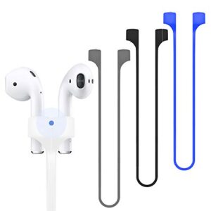 abcool 4pcs compatible for magnetic anti-lost strap airpods 1 2 pro accessory - colorful soft sport string tether lanyard, running silicone wire cable connector, silica gel neck rope cord