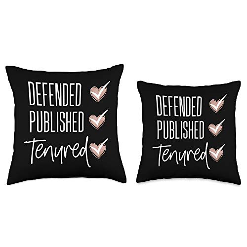 Sophisticated Professor Funny Professor Tenure Teacher Women Congrats PhD Throw Pillow, 18x18, Multicolor