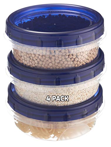 [4 PACK] 8oz Twist Top Storage Containers - Airtight Plastic Food Storage Canisters with Twist & Seal Lids, Leak-Proof - Meal Prep, To Go, Reusable, Stackable, BPA-Free Snack Containers (8 Ounce)