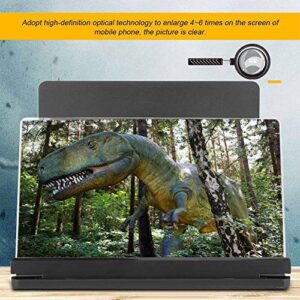 Universal Mobile Phone Screen Magnifier,Portable 12 inches 4~6 Times Zooming Folding Phone Holder Stand Bracket Optical Magnification Cellphone Magnifier for Movies,Videos