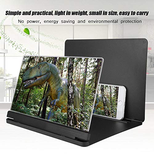 Universal Mobile Phone Screen Magnifier,Portable 12 inches 4~6 Times Zooming Folding Phone Holder Stand Bracket Optical Magnification Cellphone Magnifier for Movies,Videos