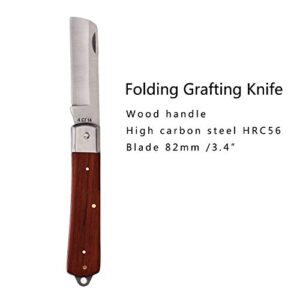 FUNTECK 2-in-1 Grafting Tools Pruner Kit, V-Graft Omega-Graft and U-Graft, Perfect for Fruit Tree Grafting, Including Grafting Tapes and Grafting Knife Black