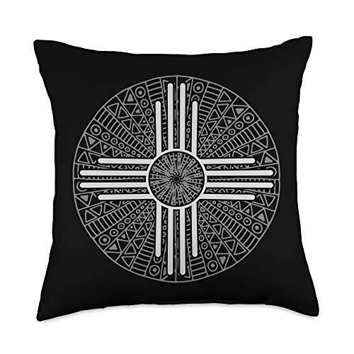 EDDArt New Mexico Native American Zia Symbol-Pride Mandala 2 Throw Pillow, 18x18, Multicolor