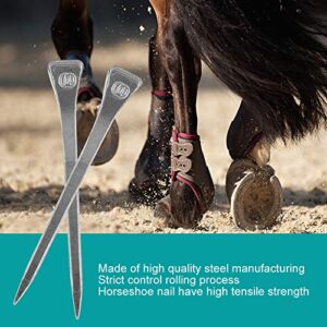 Horseshoe Nails, E6 250PCS Firmly Horse Tool Horse Hoof Nail with Good Elasticity Steel Hoof Peg Securing Accessory for Horse Training Equestrian Sports