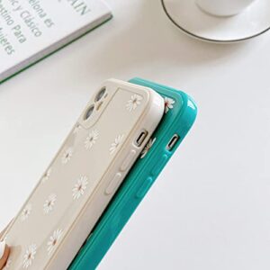 ZTOFERA TPU Back Case for iPhone 11 6.1", Daisy Pattern Glossy Soft Silicone Case, Cute Girls Case Slim Lightweight Protective Bumper Cover for iPhone 11 6.1" - White