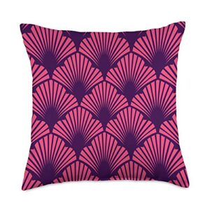 home decor gifts vintage pink purple hollywood art deco throw pillow, 18x18, multicolor
