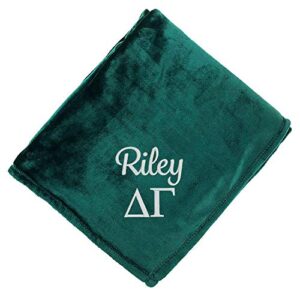 go greek chic customized delta gamma embroidered throw blanket