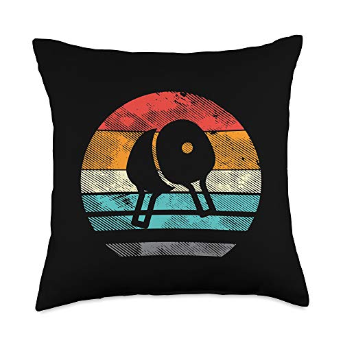 BoredKoalas Table Tennis Pillows Ping Pong Gifts Table Tennis Paddle Ball Sunset Retro Ping Pong Player Gift Throw Pillow, 18x18, Multicolor