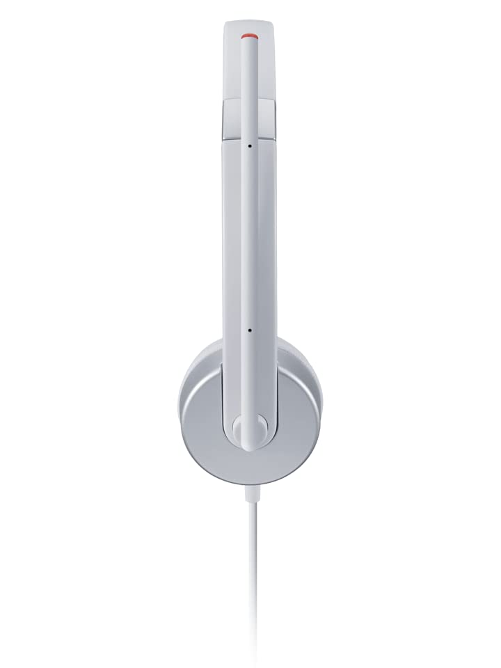 Lenovo 100 Stereo Analog Headset, 3.5mm, 180° Boom Microphone, Memory-Foam Earcups, GXD1B60597, Cloud Grey