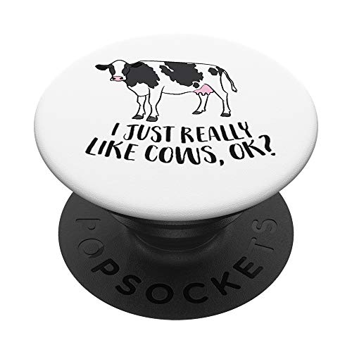 I Just Really Like Cows, Ok? Funny Cow Farmer Love Cows PopSockets Swappable PopGrip