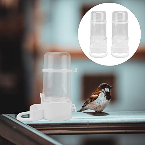 POPETPOP 2pcs Automatic Bird Feeder Water Dispenser Bottle Drinker Container Waterer for Farm Parrots Budgie Cockatiel Lovebirds 16X14CM