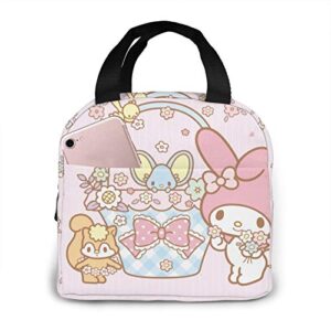 LiAoo My Melody Lunch Bag Insulated Lunch Cooler Box Meal Prep Containers for Woman Man Kids