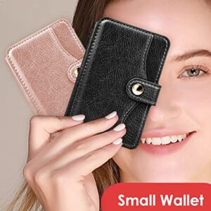 M-Plateau Phone Wallet Stick on, 3M Adhesive Slim Credit Card Holder for Cell Phone and Phone Case Phone Card Holder Compatible with Most Smartphones (Black)