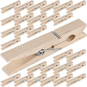 zeonhak 300 pack 2-7/8 inches natural wooden clothespins, upgraded wood clothespins with spring for crafts, photos, clothes, towels, decor, art wall