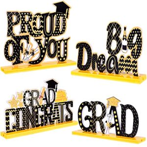 4pcs graduation decorations 2023 table centerpieces - congrats grad party decor supplies ornaments (assembly needed)