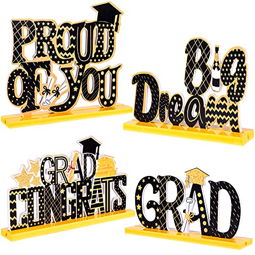 4PCS Graduation Decorations 2023 Table Centerpieces - Congrats Grad Party Decor Supplies Ornaments (Assembly Needed)