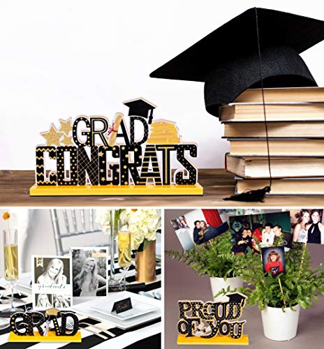 4PCS Graduation Decorations 2023 Table Centerpieces - Congrats Grad Party Decor Supplies Ornaments (Assembly Needed)