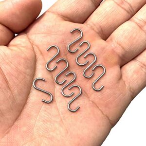 200pcs stainless steel 0.55inch s hook connectors mini s-shaped hangers ornament for jewelry key ring chain hardware pet name tag wood circles fishing lure and assembly diy crafts net equipment