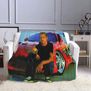 paul walker blanket comfort warmth soft cozy air conditioning machine wash blanket 3d printing poster blanket all season for bed sofa couch car 60"x50"