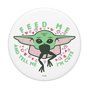 Star Wars: The Mandalorian Valentine's Day Grogu Feed Me PopSockets PopGrip: Swappable Grip for Phones & Tablets