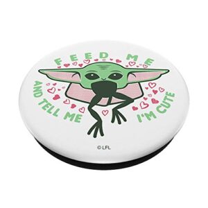 Star Wars: The Mandalorian Valentine's Day Grogu Feed Me PopSockets PopGrip: Swappable Grip for Phones & Tablets