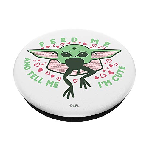 Star Wars: The Mandalorian Valentine's Day Grogu Feed Me PopSockets PopGrip: Swappable Grip for Phones & Tablets