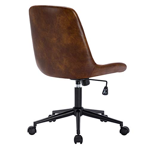 Duhome Modern PU Leather Office Chair Desk Chair Swivel Computer Chair Yellowish-Brown