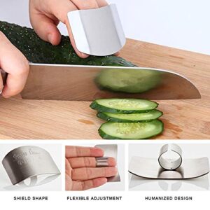 6Pcs 2 Kinds Stainless Steel Finger Guard for Cutting Vegetables Fruit, Finger Protector for Safe, Cutting Protector Avoid Hurting When Slicing Dicing, Kitchen Safe Tool