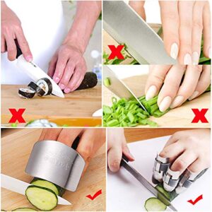 6Pcs 2 Kinds Stainless Steel Finger Guard for Cutting Vegetables Fruit, Finger Protector for Safe, Cutting Protector Avoid Hurting When Slicing Dicing, Kitchen Safe Tool