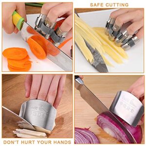 6Pcs 2 Kinds Stainless Steel Finger Guard for Cutting Vegetables Fruit, Finger Protector for Safe, Cutting Protector Avoid Hurting When Slicing Dicing, Kitchen Safe Tool
