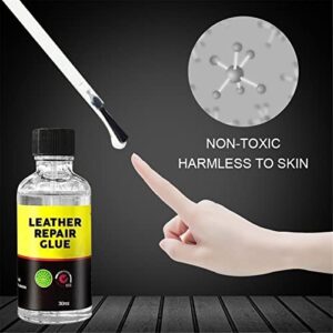 Invisible Leather Repair Glue XUNMEI Advanced Leather Repair Gel Flexible Liquid Invisible Stitch for Any Colored Couches Car Seats Shoes Handbags (White, 30ml)