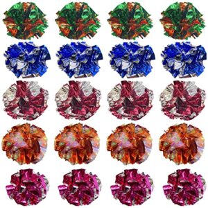 20 pcs 2 inch crinkle balls cat toys mylar crinkle balls for kittens exercise and multiple cats play